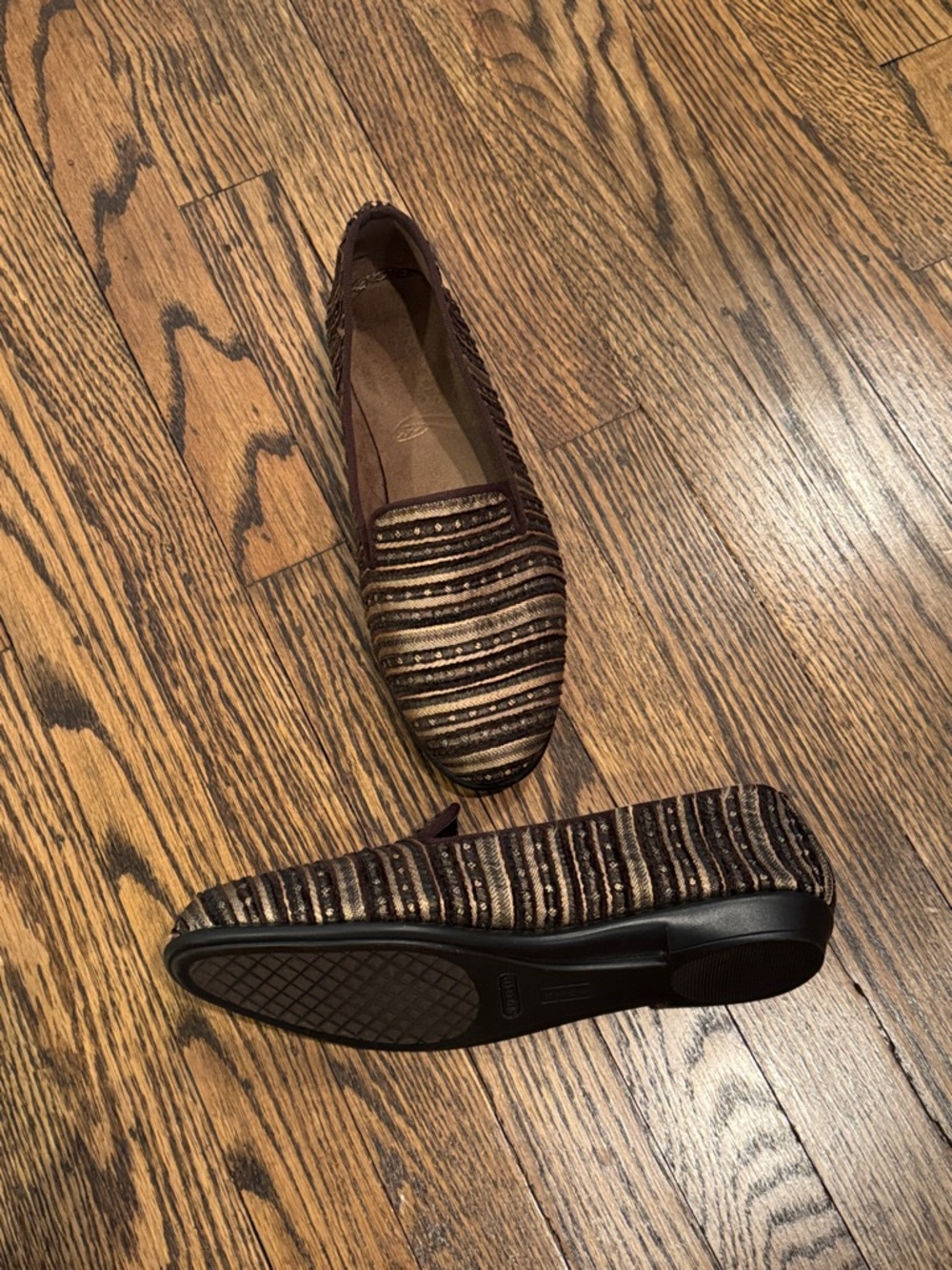 Aerosoles Striped Slip-On Fabric Loafers - Picture 2 of 7